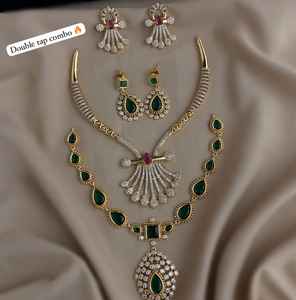 Conjunto de collares con acabado mate CZ, oferta combinada, perfecto para fiestas y ocasiones festivas - Product Image 6