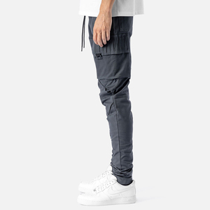 OEM Men Cargo Pants 100% Cotton Slim Fit Straight <b>Drawstring</b> Flat Front Zipper Lightweight Casual Work <b>Trousers</b> High Quality - Product Image 2