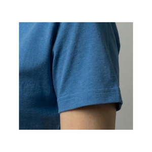 T-shirt en coton bleu pour femme, style bohème, col rond, tissu doux et respirant, coupe décontractée, tenue décontractée pour tous les jours, été, Inde - Product Image 6