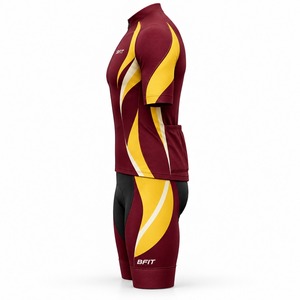 Conjunto de Jersey y Pantalones Cortos Acolchados para Ciclismo Profesional, Cierre Completo, Manga Corta, para Entrenamiento y Carreras en Bicicleta de Carretera - Product Image 4