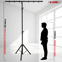 Système de treillis d'éclairage de scène 5Core DJ Light Stand, hauteur réglable 39-100 pouces, support en T métallique robuste, sur pied, LS 100-6