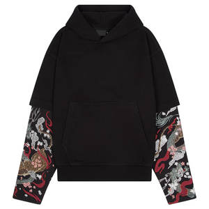 Nouvelle Arrivée Sweat-shirt Unisexe à Capuche Double Couche Effet Vieilli Manches Longues Vintage Oversize Hiver Chaud Polaire Personnalisé Homme - Product Image 1