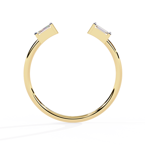 Anillos Apilables Clásicos y Sencillos de Oro Sólido de 14K con Diamantes Cultivados en Laboratorio CVD HPHT de Corte Baguette para Uso Diario - Product Image 4