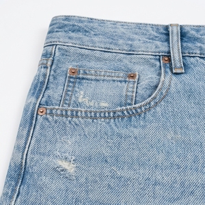 Wholesale Men's Unisex Denim <b>Boot</b> Cut Mid Waist Button Front Quick Dry Bermuda Shorts <b>Summer</b> Vintage Style Street Wear Casual - Product Image 6