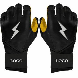 Guantes de Bateo Verdes con Logotipo de Rayo, Acolchados de Cuero, Ambidiestros, para Entrenamiento, Unisex, Adulto, con Cierre de Gancho y Bucle - Product Image 4