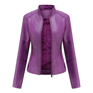 OEM New Arrival High Quality Fashionable Biker PU <b>Jacket</b> Waterproof Woven Nylon Lining Customized Design Winter Wear - Product Image 4
