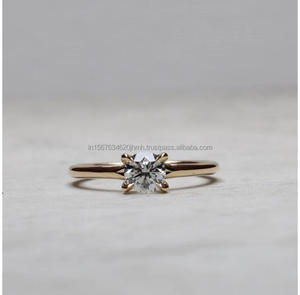 IGI/GIA Lab Grown Cut Diamond Vintage 14K Anillo de boda/compromiso amarillo Unisex Oro blanco fino para fiesta de aniversario-Worthy - Product Image 1