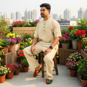 Kurta en coton 100% uni - Product Image 3