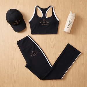 ALIROZ Women's High Waist <b>Flared</b> Yoga Set – Sports Bra & Stretch Fitness <b>Leggings</b> Activewear - Product Image 5