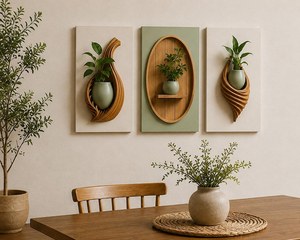 Jardinières murales sculptées à la main, design minimaliste, toile imperméable pour plantes vertes d'intérieur, pots de fleurs décoratifs suspendus - Product Image 5