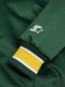 Chaqueta Deportiva de Cuero Verde HOMAGE X Starter Athletics (1) - Resistente al Viento y Ecológica - Product Image 4