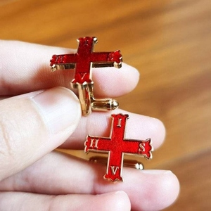 <b>Red</b> Cross of Constantine Metal Pin Gold-Plated <b>Red</b> Enamel Cross Custom Formal Accessories Freemason Masonic Regalia - Product Image 3