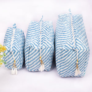 Pochette de maquillage en coton imprimé grand format, écologique et luxueuse, pour organiser les cosmétiques et les accessoires, à des fins promotionnelles et de cadeaux - Product Image 2