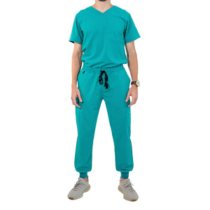 Uniforme Médico Personalizado de Bajo MOQ con Diseño de Color a Elección para Hombre, Nuevo Modelo Superventas en Color Sólido - Product Image 1