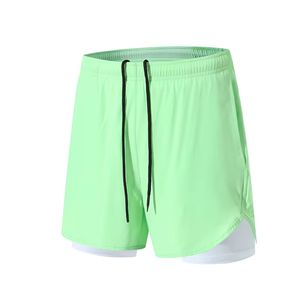 Pantalones Cortos Deportivos 2 en 1 para Hombre, de Secado Rápido, para Gimnasio, Entrenamiento, Fitness, con Forro de Malla Transpirable y Ligero, para Correr - Product Image 1