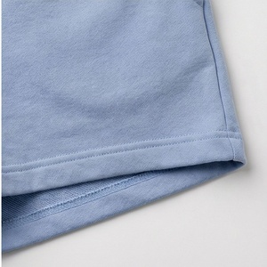 Conjunto de Sudadera con Capucha y Pantalones Cortos de Felpa Azul para Mujer, con Estampado de Corazones Dorados, Corte Holgado Informal, Cierre de Cremallera Frontal, Traje Deportivo de 2 Piezas para Primavera/Verano - Product Image 6