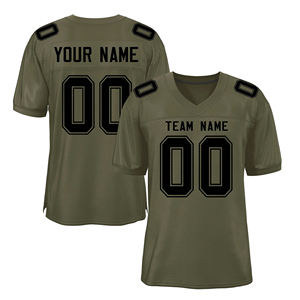 Maillot de football américain 100 % polyester, épaulettes rembourrées, manches courtes, col en V, maille de haute qualité. - Product Image 1