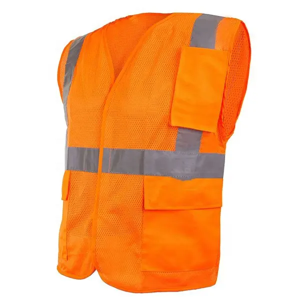 Gilet réfléchissant haute visibilité gilet de sécurité avec poches multifonctions gilet réfléchissant Led de sécurité pour le travail de Construction