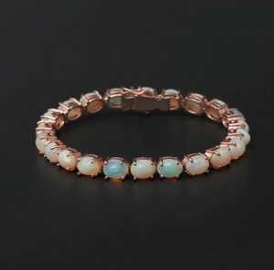 Ethiopian <b>Opal</b> Stone <b>Bracelet</b> 925 Sterling Silver Fire <b>Opal</b> Gemstone Tennis <b>Bracelet</b> Fine Jewelry for Women - Product Image 1