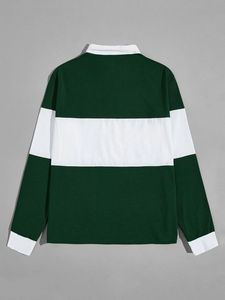 Polo de golf personnalisé 2026 avec logo, 100 % coton polyester, séchage rapide, respirant, haute qualité, polo bicolore pour homme - Product Image 6