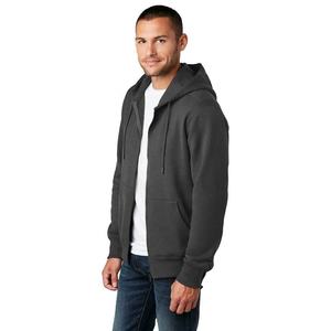 2024 hommes fermeture éclair basiques sweat à capuche gris épais polaire sweat avec Logo personnalisé couleurs et lettre imprimer coupe ample pour l'hiver - Product Image 6