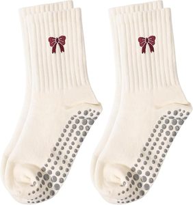 Pilates <b>Socks</b> With <b>Grips</b> for Women Cute Non Slip Crew Gripper Yoga <b>Sock</b>-Grippy Sticky for Hospital/Dance Barre/Workout - Product Image 1
