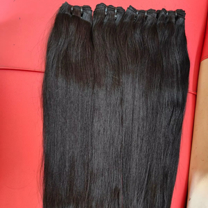 Cheveux humains raides de qualité supérieure, 34 pouces, cheveux indiens bruts non traités, provenant d'un seul donneur, mèches de cheveux vierges raides. - Product Image 1