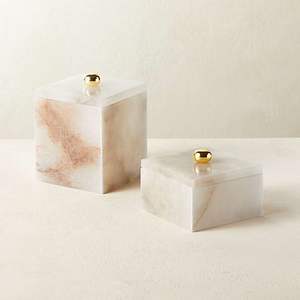 Boîte de rangement décorative en résine géométrique noir et blanc, très vendue, avec couvercle, conteneur de rangement multifonctionnel, luxe, nouveauté - Product Image 4