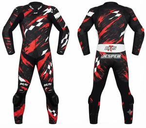 Traje de Carreras Personalizado para Hombre en Cuero Vacuno/Canguro, Mono de Una Pieza con Armadura de Nivel 2 CE, Hecho a Medida, Protección OEM - Product Image 1