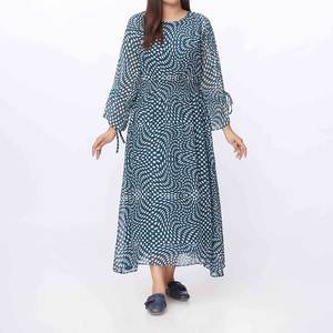 PW3171 Chemise longue en mousseline de soie imprimée 1PC Robe de bal élégante - Product Image 3