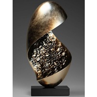 Sculpture abstraite en laiton et aluminium, art décoratif en métal, statue, figurine d'art métallique pour hôtel, décoration de table à domicile