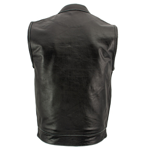 Gilet en cuir respirant de haute qualité OEM avec logo personnalisé, nouveau gilet d'hiver tendance avec poche décorative, prix compétitif - Product Image 3