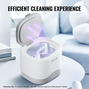 Pulitore ultrasonico 45kHz per le protezioni della bocca delle protesi dentarie Retainers-200ML il pulitore della guardia di notte del dentista della famiglia - Product Image 4