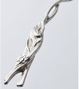 Ensemble de couverts élégants en métal avec motif feuille torsadée, finition miroir haute brillance, passe au lave-vaisselle, vaisselle de mariage - Product Image 2