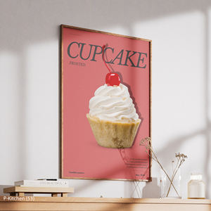 Arte de pared navideño, póster con ilustración de postres y cupcakes, decoración moderna para pared de cocina, impresión en lienzo - Product Image 3