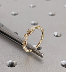 Elegant <b>Vintage</b> <b>Gold</b> Plated Marquise Cut Lab Grown Filled Diamond <b>Ring</b> Women IGI Certified Engagement Wedding Anniversary Party - Product Image 3