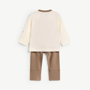 Ensemble 2 pièces unisexe pour bébé, manches longues, en modal et élasthanne, avec boutons-pression, à pieds, nouveau-né, ODM Vietnam - Product Image 2