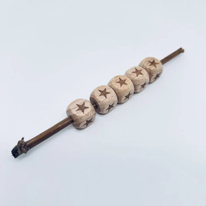 Newest dice 12mm Square English Alphabet <b>Letter</b> Beech Wood DIY Pacifier Chain Baby Wooden Beads - Product Image 2