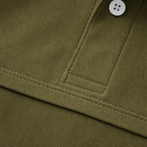 Polo de Algodón Verde Oliva para Hombre, Manga Corta, Cuello con Botones, Uso Diario Informal, Transpirable, Tejido de Punto, OEM, ODM, Venta al Por Mayor - Product Image 5