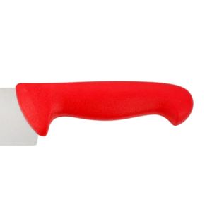 Cuchillos de Cocina con Mango Rojo y Hoja Plateada con Punta, Protector de Dedos y Empuñadura Curva para Cortar Verduras y Comidas Diarias - Product Image 3