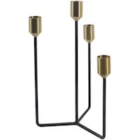 Nouveau support à bougies moderne en métal doré à 4 bras, idéal pour la décoration de table à la maison, les mariages, design luxueux pour bougies coniques. - Product Image 1
