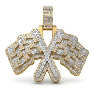 จี้สร้อยคอรูปธงแบบกำหนดเอง ชุบโรเดียม เงินแท้ 925 ประดับโมอิสซาไนต์ สไตล์เทรนดี้ ยูนิเซ็กส์ หรูหรา ฮิปฮอป แร็ปเปอร์ สำหรับงานปาร์ตี้ - Product Image 1