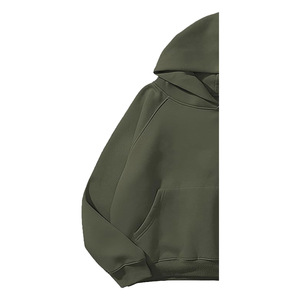 High Quality Men Hoodie Pullover <b>Thick</b> <b>Fleece</b> Oversize Loose Custom 500gsm Cropped Hoodie Plus Size Men's Hoodies - Product Image 3