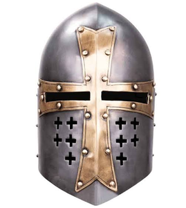 Casque de chevalier médiéval avec visière à coupe transversale et aventail en maille, disponible à prix de gros - Product Image 2