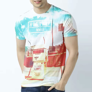 T-shirt pour homme à col rond rayé, surdimensionné, imprimé en sérigraphie, en coton mélangé, léger, doux, de qualité supérieure, vente en gros - Product Image 5