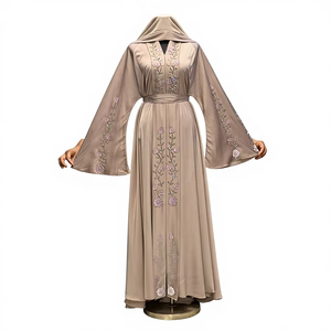 Abaya Nida vintage de qualité supérieure, brodée à la main et ornée de perles, avec des coutures de haute qualité et une finition élégante, idéale pour les femmes au quotidien et pour les mariages. - Product Image 1