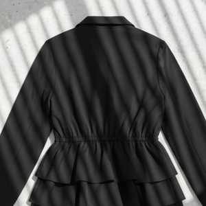 Chaqueta de Mujer Jack and Jill con Peplum, Cierre Frontal con Cremallera, Estilo Casual, Dobladillo con Volantes, Abrigo Elegante para Mujer - Product Image 6