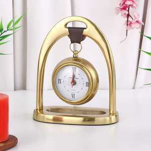 Luxury Gold Metal Table <b>Clock</b> | Vintage Hanging Design | <b>Desk</b> <b>Clock</b> Roman Numeral Display | Home Office | Decorative Gift - Product Image 1