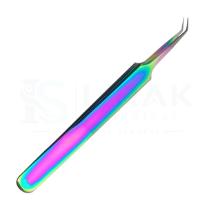 Pinzas de Precisión para Extensión de Pestañas Ijrak Surgical Professional Rainbow de Acero Inoxidable |   Pinzas de Punta Fina Lisas/Serradas - Product Image 2