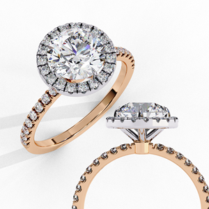 Anillo Clásico Halo de Oro Sólido de 14K con Diamante Cultivado en Laboratorio de Corte Brillante Redondo de 1.5 CT, Certificado por IGI, para Boda, Compromiso o Aniversario - Product Image 4